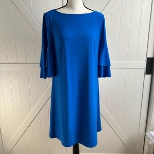 Lauren Ralph Lauren Royal Blue Bell Sleeve Dress Size 8 3/4 Sleeve Shift Dress